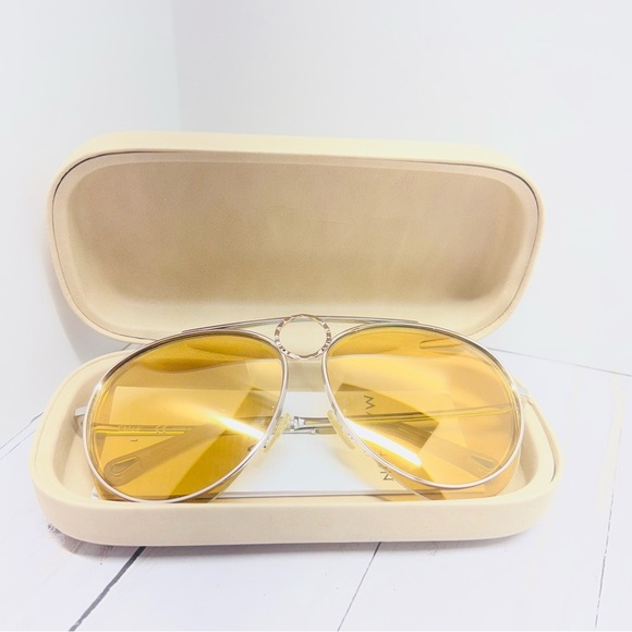 Chloe Romie CE144S 051 Aviator Sunglasses Gold Yellow Mirrored Lens with Case main image 6